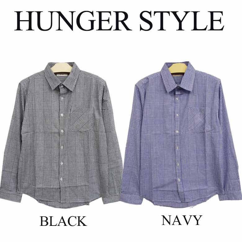 メンズ 長袖シャツ カジュアル グレンチェック T03090 長袖シャツ メンズ グレンチェック柄 ロングスリーブシャツ 総柄
