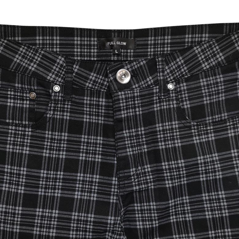 Skinny スキニーフィットパンツ 28 チェック柄新品 スキニーパンツ メンズ チェック柄 ストライプ柄 ストレッチ