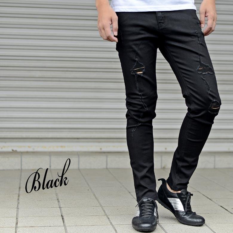 クラッシュ加工ストレッチブラックデニム ダメージ ストレッチ ブラックデニムダメージパンツ デニム ジーンズ ジーパン スキニー スキニーデニム 99 T803 G H R Golden High Roller 通販 Yahoo ショッピング