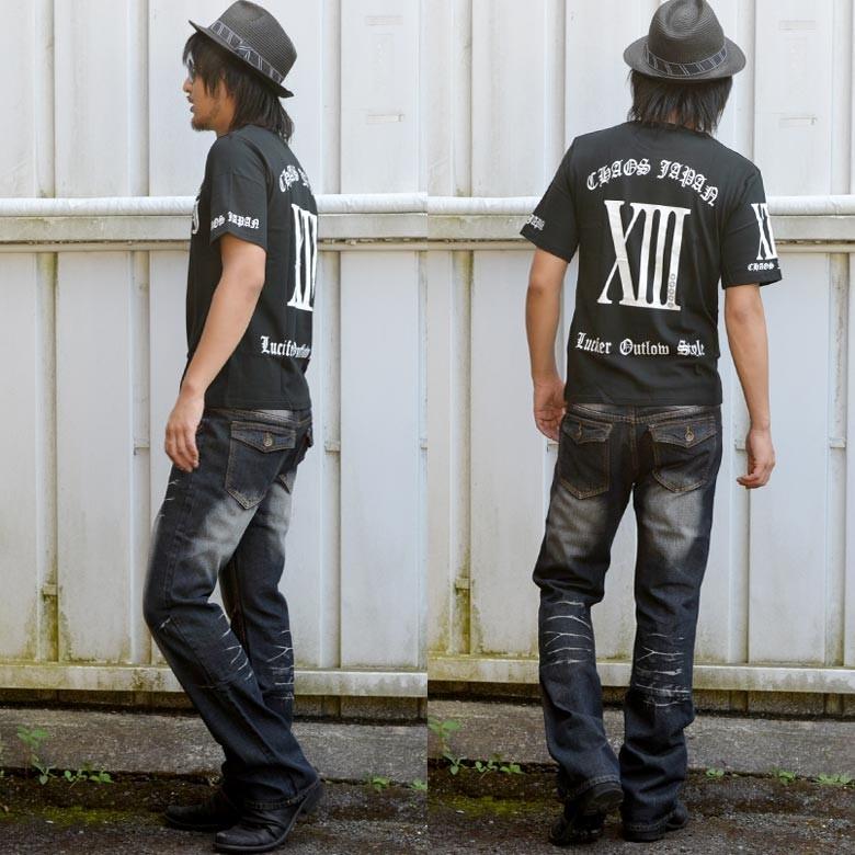 閉店セール】メンズ 半袖Tシャツ カットソー ブラック サーティーン 13