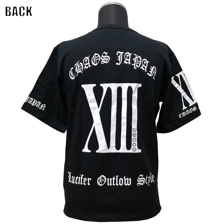 メンズ 半袖Tシャツ カットソー ブラック サーティーン 13プリント  