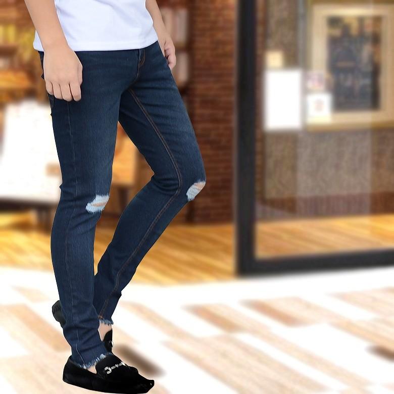 10ozスーパーストレッチデニムパンツ　ダメージ加工キャロットスキニーパンツ ストレッチデニムパンツ　クラッシュパンツ 細身 メール便送料無料 M L｜ghr-store｜13