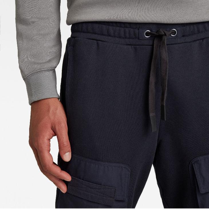 G-STAR RAW　WOVEN MIX カーゴスウェットPT　【M】　ブラック G-STAR RAW (ジースターロゥ) MIXED WOVEN CARGO SWEATPANTS