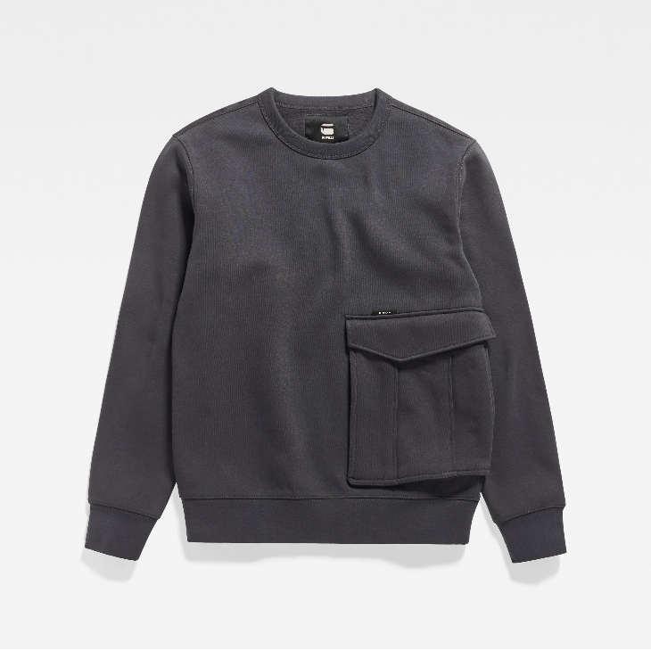 G-STAR RAW (ジースターロゥ) CARGO SWEATER（カーゴ セーター）サステナブル レギュラーフィットカーゴトレーナー｜giamb｜06