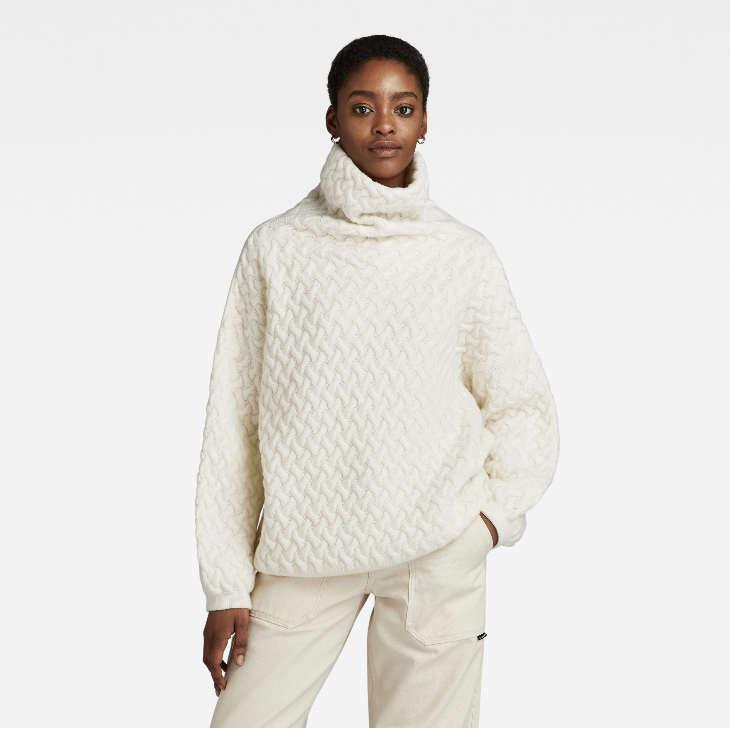 G-STAR RAW (ジースターロゥ) CHUNKY LOOSE TURTLE KNITTED SWEATER 