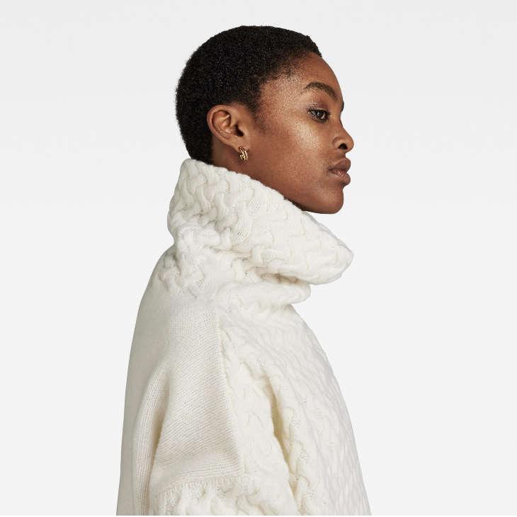 新品♡タグ付♡ロージーモンスター♡ケーブルジップニット♡白 ファー付きケーブルダブルジップニット | OLIVE des OLIVE(オリーブ デ