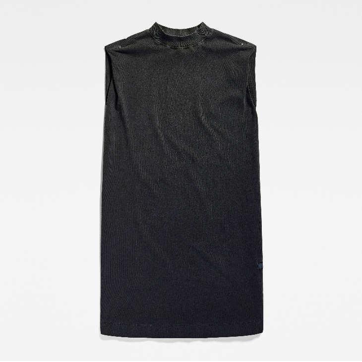 G-STAR RAW (ジースターロゥ) RIVETED LOOSE SLEEVELESS DRESS (リベット ルーズノースリーブドレス) サステナブル スエット ワンピース｜giamb｜02