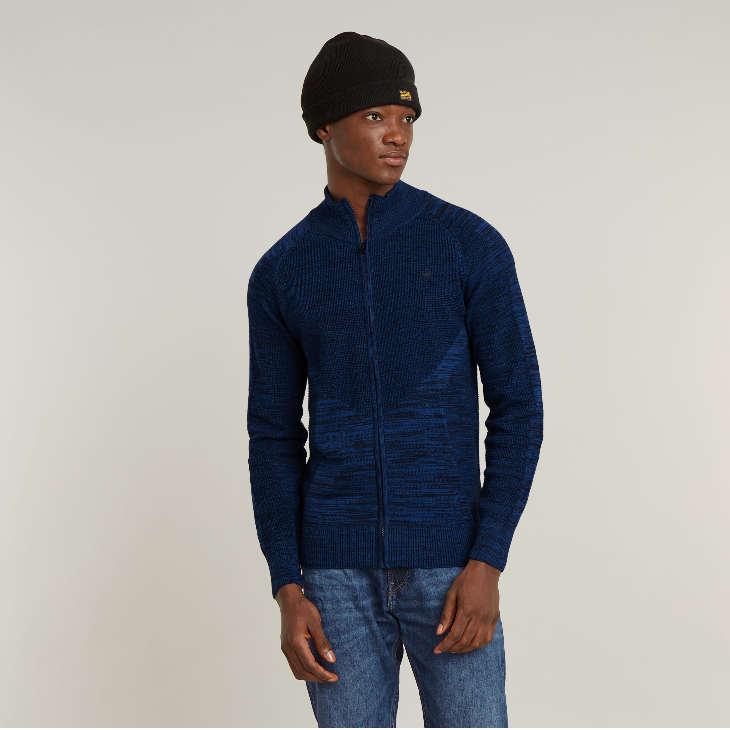 G-STAR RAW (ジースターロゥ) 3D BIKER ZIP THROUGH KNITTED SWEATER