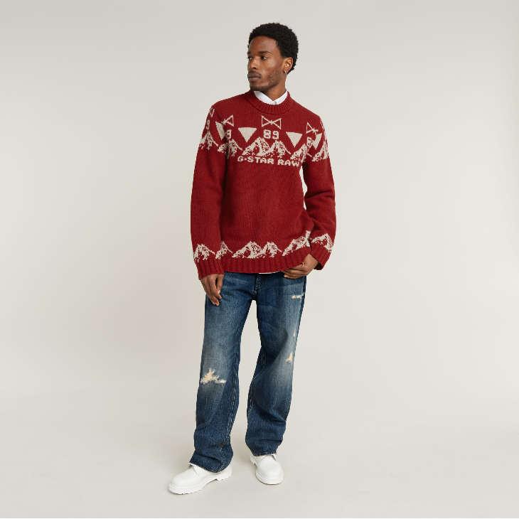 G-STAR RAW (ジースターロゥ) UNISEX HOLIDAY KNITTED SWEATER (ユニ