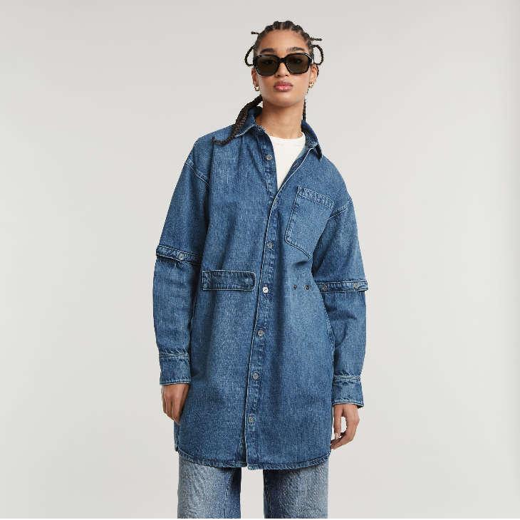 G-STAR RAW (ジースターロゥ) Modular Shirt Dress (モジュラーシャツ 