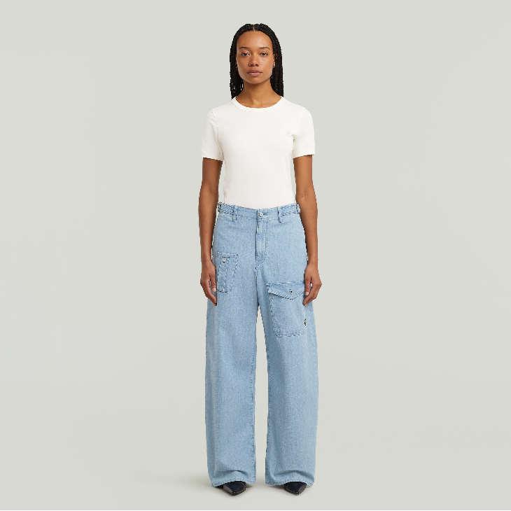 G-STAR RAW (ジースターロゥ) BELTED CARGO LOOSE JEANS (ベルテッド