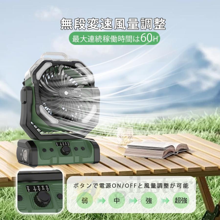 扇風機 キャンプ ミストファン 30000mAh 60H超長航続 ミスト噴霧