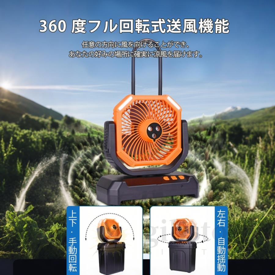 2025新登場】扇風機 キャンプ 扇風機 ミストファン 20000mAh 大