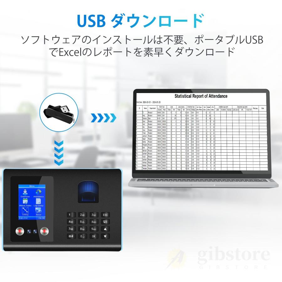 タイムレコーダー 勤怠管理機 指紋認証 顔認証 パスワード認証