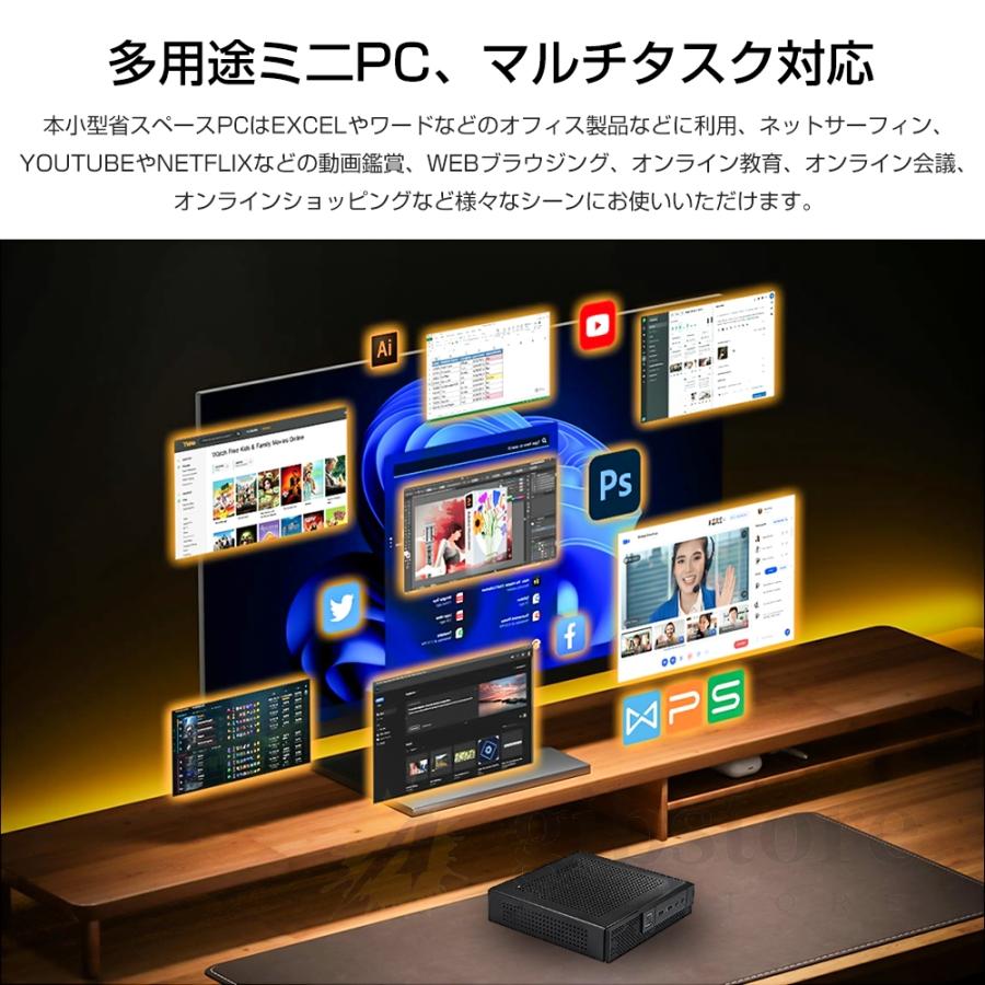 デスクトップPC ミニパソコン ミニPC Windows11 小型 超軽量PC ミニPC ミニパソコン windows11 mini pc 本体 16GB 1TB デスクトップ