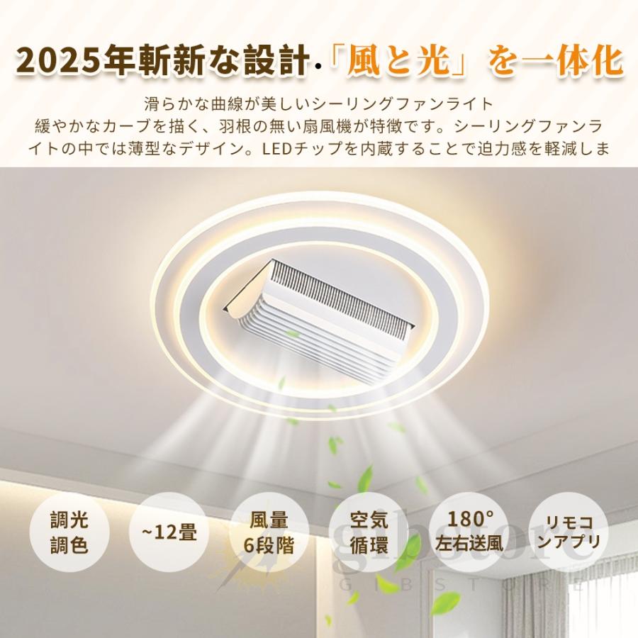 【2025年新登場】シーリングファンライト 調光調色 LED 薄型 北欧デザイン fanlight03.jpg
