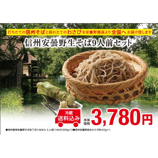 お中元　プレゼント　信州そば　生めん　打ちたて　信州安曇野生そば9人前セット | 