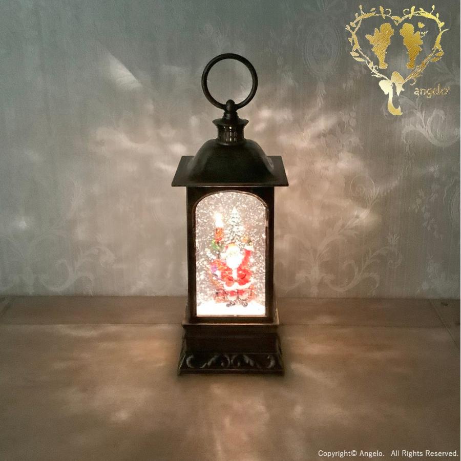 送料無料】スノードーム【バブルLEDライト角ランタンサンタ