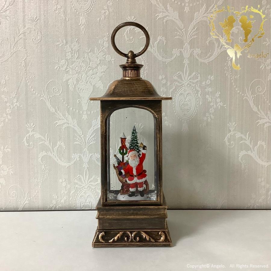 送料無料】スノードーム【バブルLEDライト角ランタンサンタ