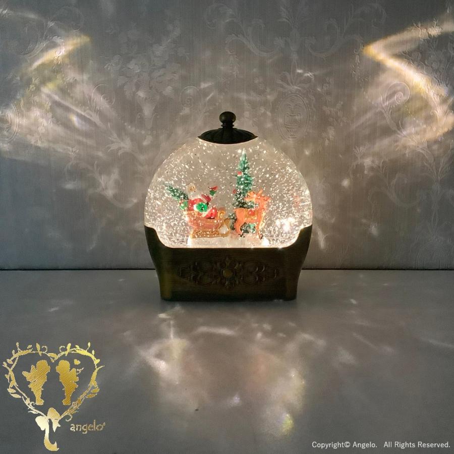 送料無料】スノードーム【バブルLEDライト サンタスレイ】 クリスマス
