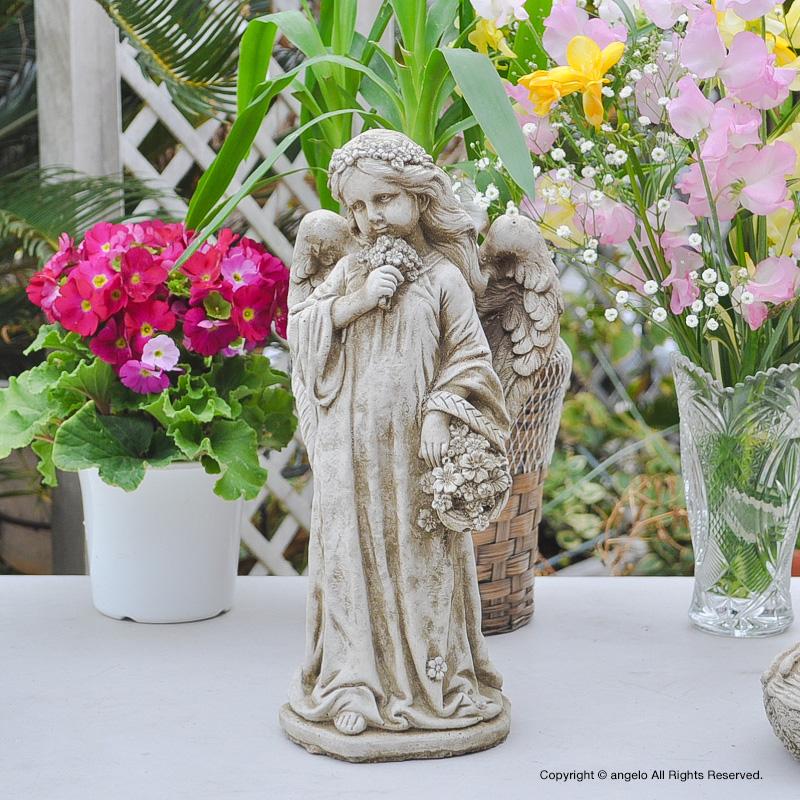 英国製 ストーン置物 【天使 祈りA】女神像 エンジェル ガーデニング