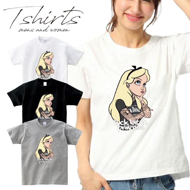 ストリート大人気ブランド Tシャツ ファック ハードコア プリンセス 白雪姫 アリエル ジャスミン パロディ タトゥー クルーネック ユニセックス 男女共用 Tshirt 084 Gift Yahoo 店 通販 Yahoo ショッピング