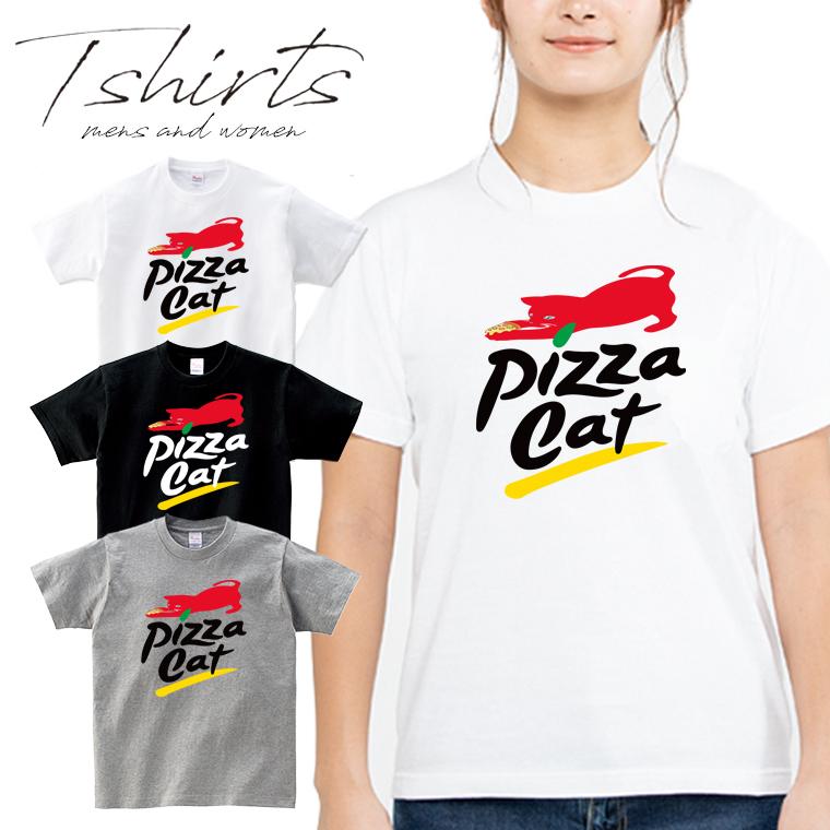 804円 超人気 専門店 ストリート大人気ブランドtシャツ Pizzacat ピザ 猫 ねこ Cat Neko ペアルック おしゃれ 可愛い おもしろ オリジナル トレンド ユニセックス Uネック 男女共用