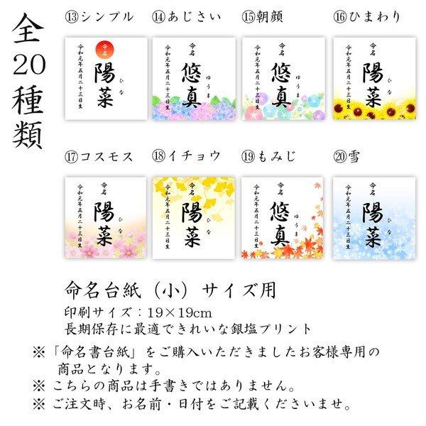 命名書 かわいい 台紙 小 赤ちゃん 名前と写真をいれて飾れる はな 人気 可愛い 手作り 記念品 命名紙 内祝い 日本製 お七夜 プレゼント 出産祝い