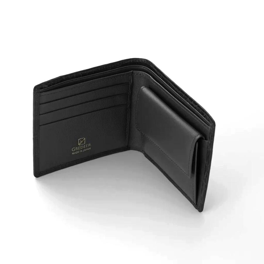 メンズ財布 二折財布 （ 小銭入付 ） クロコダイル GREDEER [ 財布 コイン 名刺入れ 名入れ対応 ]爆買 記念品 お祝い プレゼント お誕生日 名入...の画像