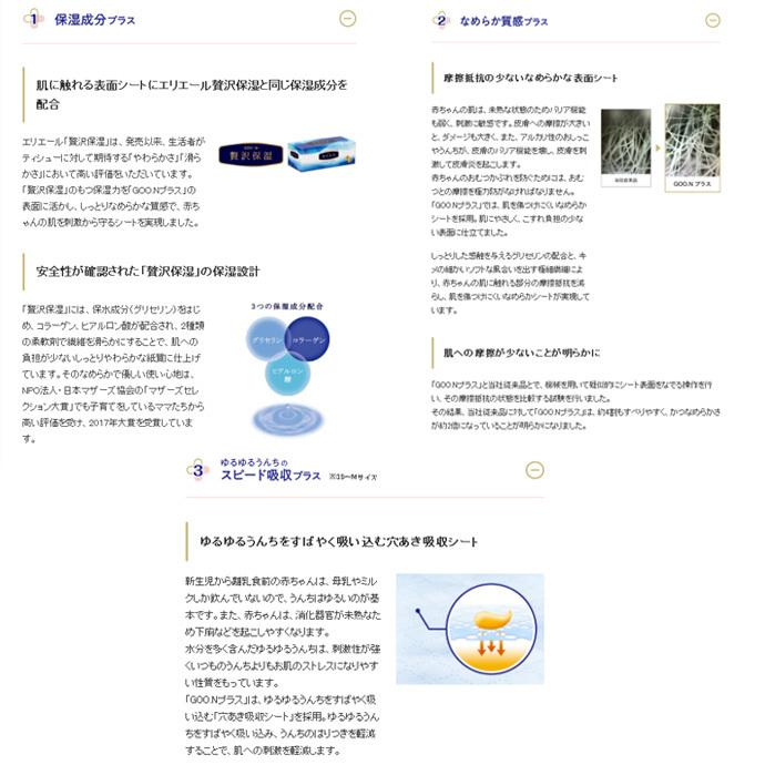 GOO.N 2パック おむつ オムツ グーン グーンプラス 敏感肌設計 テープ 