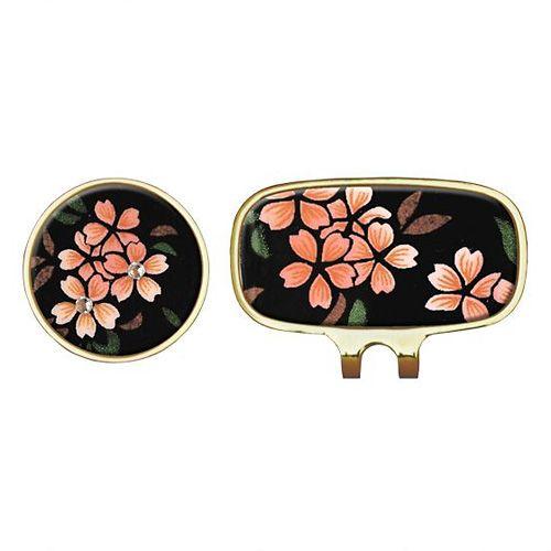 蒔絵 / ゴルフクリップマーカー 桐箱入り ( 花シリーズ スワロフスキー