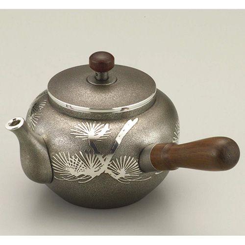 伝統工芸 / 大阪錫器 ) 急須 イブシ横手 ピューター お茶 茶筒 日本製