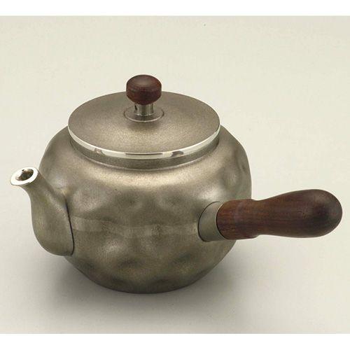伝統工芸 / 大阪錫器 ) 急須 エクボ横手 ピューター お茶 茶筒 日本製