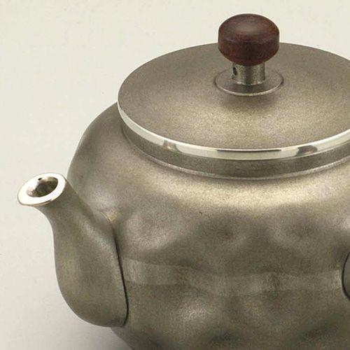 伝統工芸 / 大阪錫器 ) 急須 エクボ横手 ピューター お茶 茶筒 日本製