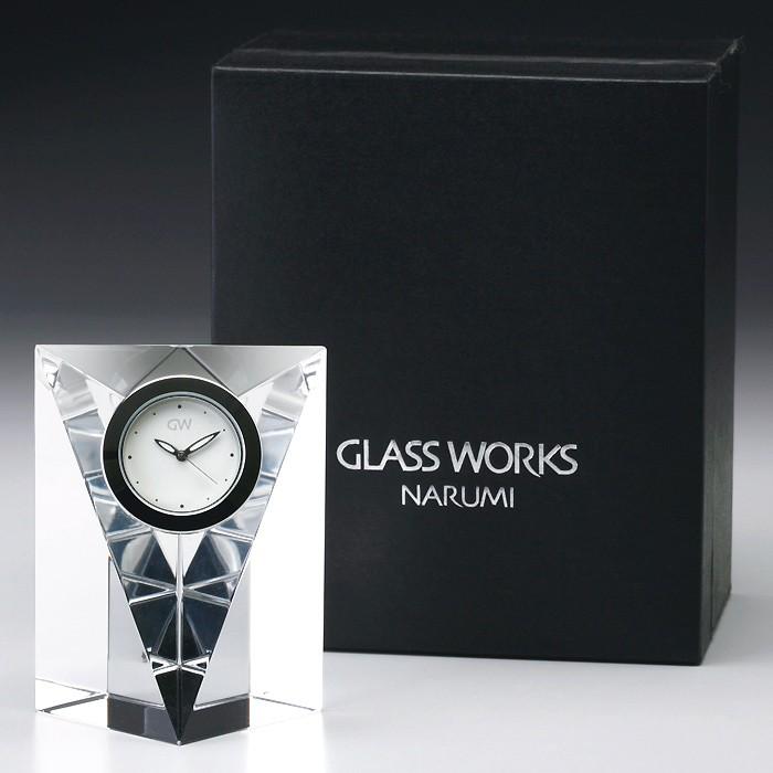 グラスワークス / ナルミ ) プリズムクロック M ガラス 時計 クロック