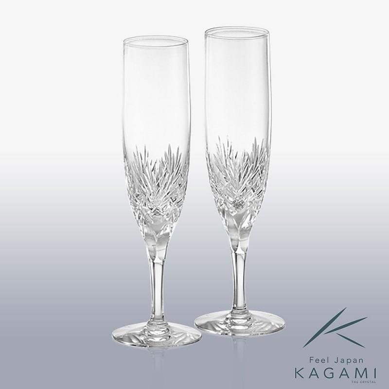 ( カガミクリスタル ) ペアシャンパングラス ( ボナール / KWP250-2532 ) クリスタル ペア