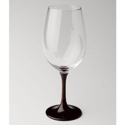( 越前塗 / JAPAN Glass ) 白ワイングラス 溜漆 ( 彫刻 / ネーム入り ) 日本製 ワイングラス 名入れ メッセージ 刻印