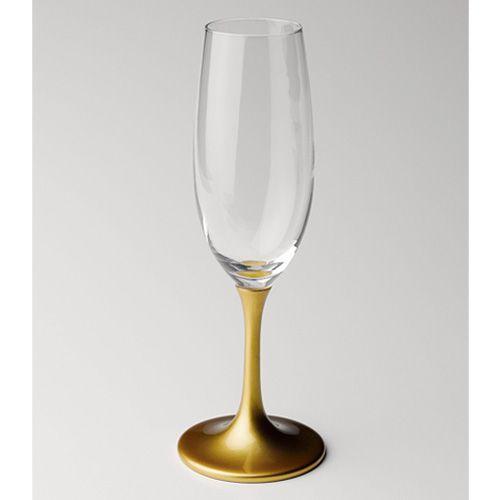 ( 越前塗 / JAPAN Glass ) シャンパングラス 金箔 ( クリアコーティング ) ( 彫刻 / ネーム入り ) 日本製 名入れ メッセージ 刻印