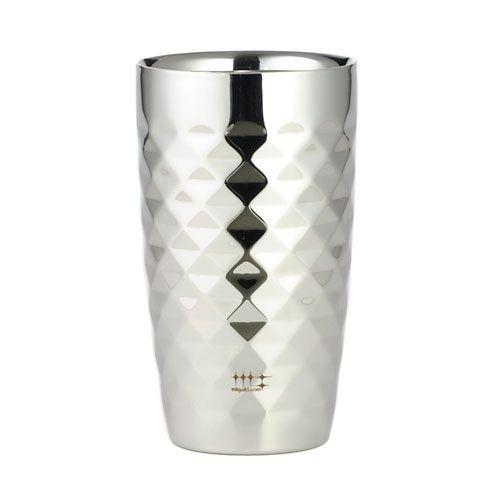 磨き屋シンジケート / ２重ビアタンブラー370ml ( ダイヤモンドカット仕上げ ) ビールグラス ステンレス 職人技