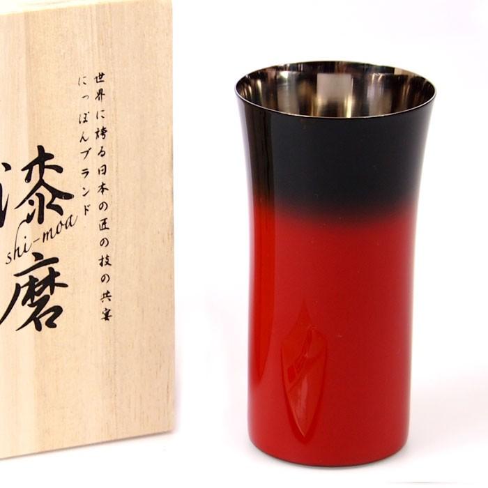 匠の技のコラボ 漆磨 ( シーマ ) カップ シングルS 伝統工芸士作 赤彩 