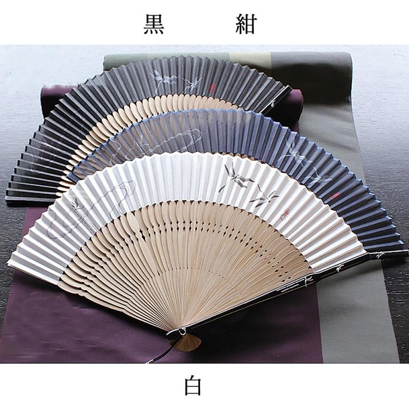 舞扇堂 ) 手書き風韻 男性向き / 桐箱入りギフトセット 扇子 京都 誕生 