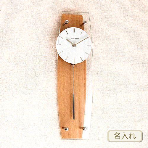 TICKAWAY / ティックアウェイ ) ミニ振り子時計 ナチュラル 彫刻