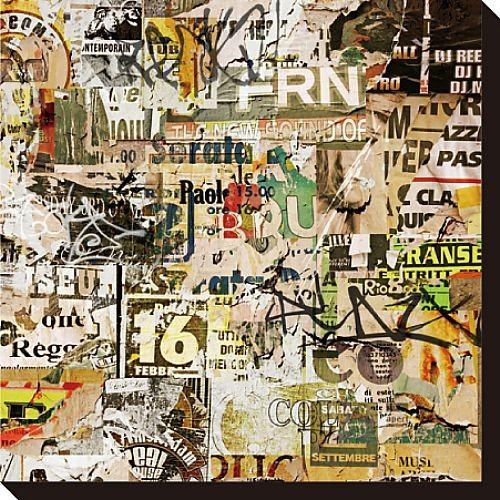 ( アートパネル ) Art Panel Binsiki Grunge Background with Old Torn Posters 雑貨 インテリア