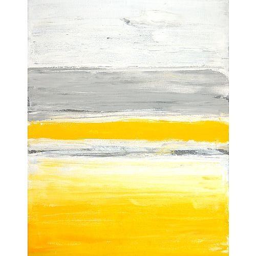 ( アートパネル ) Art Panel T30 Gallery Grey and Yellow Abstract Art Painting