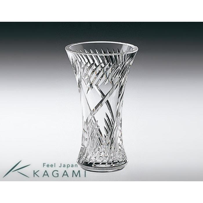 江戸切子（カガミクリスタル）花瓶 花器 F304-1753 : f304-1753 : 贈答