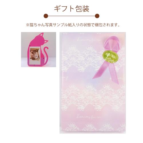 猫ちゃんシルエットのかわいいアクリルミニフォトフレーム ネオン