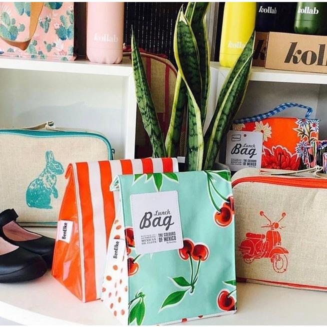 ランチバッグ オーストラリア製メキシカンオイルクロス素材 BenElke 毎日のお散歩や仕事にも 毎日見たい可愛いプリントバッグ