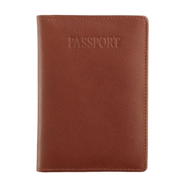 本革パスポートケース 【名入れ】 セミベジタブルタンド革 ブラウン