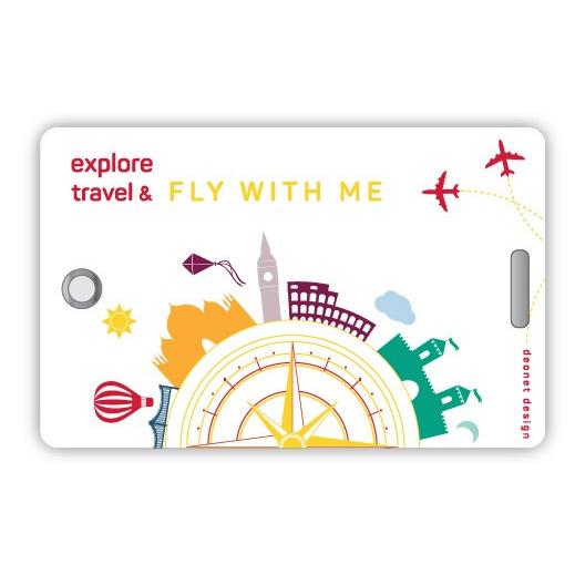ネームタグ 旅行用品 Fly With Me 白地にカラフルな旅行デザイン オランダ製 トラベルアクセサリー Luggagetag 海外輸入雑貨のお店 Gift Trine 通販 Yahoo ショッピング