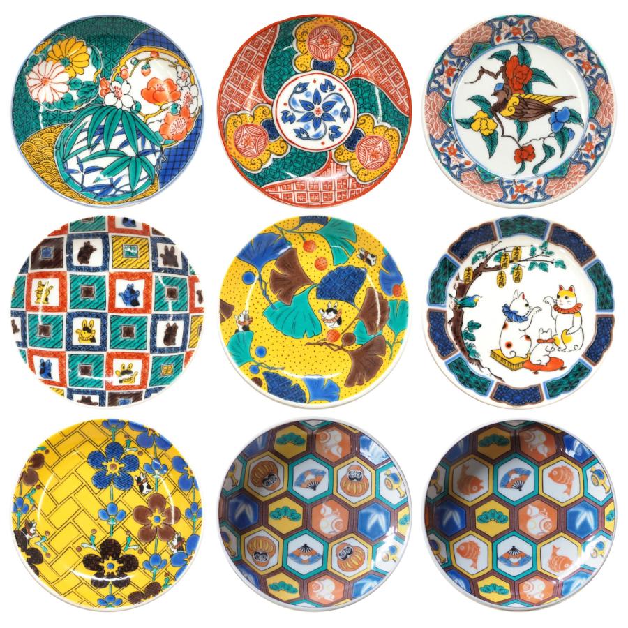 九谷焼 九谷焼皿3寸 麗和シリーズ-花鳥風月- 豆皿 九谷結窯 日本製 和